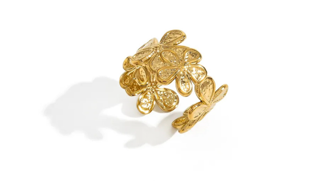 Golden Floral Ring