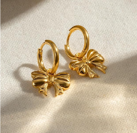 Gold _Bow -Earring