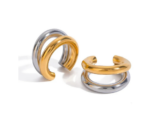 Silver Gold -Hoop Earring