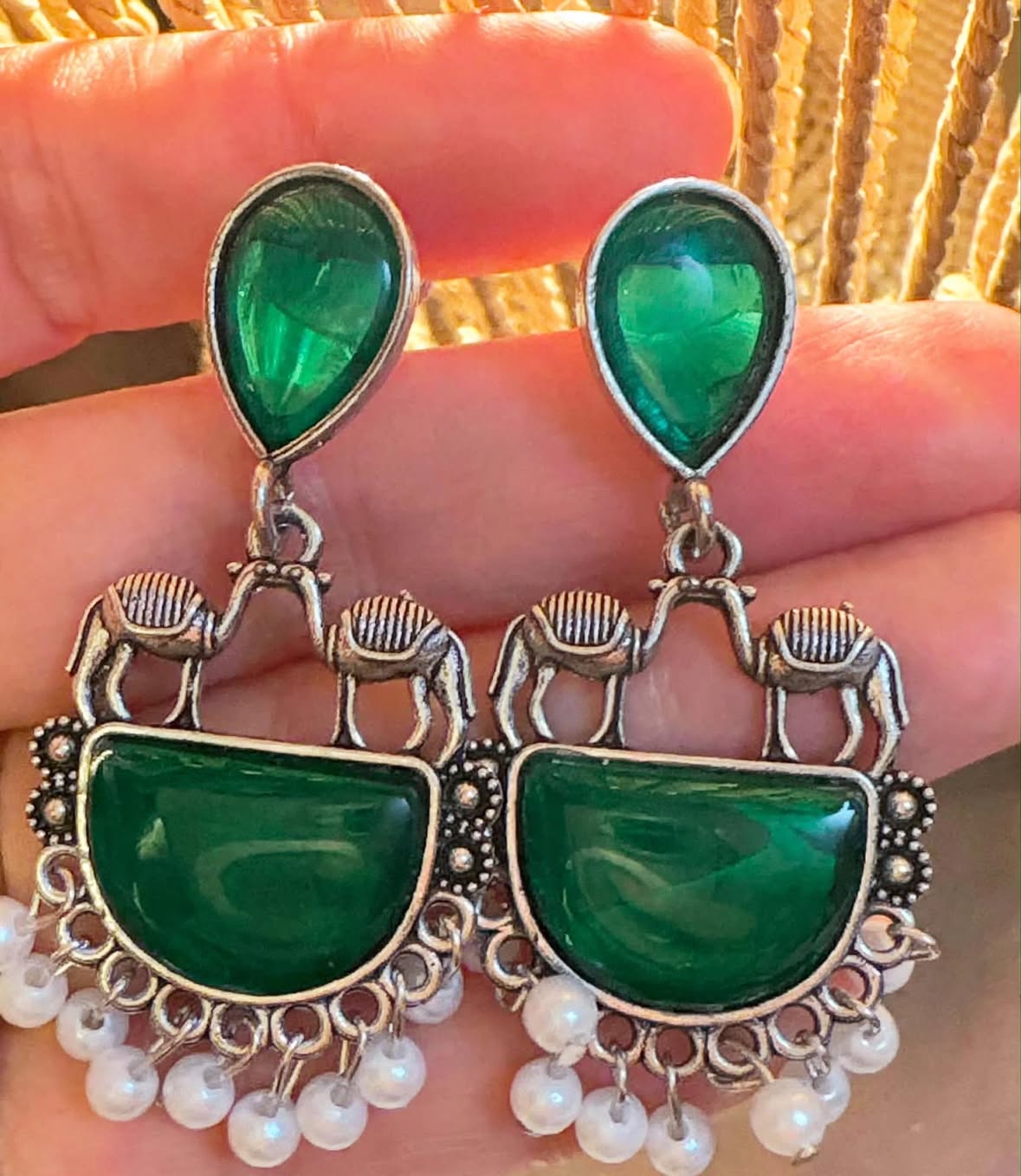 Oxidised  Camel Earring