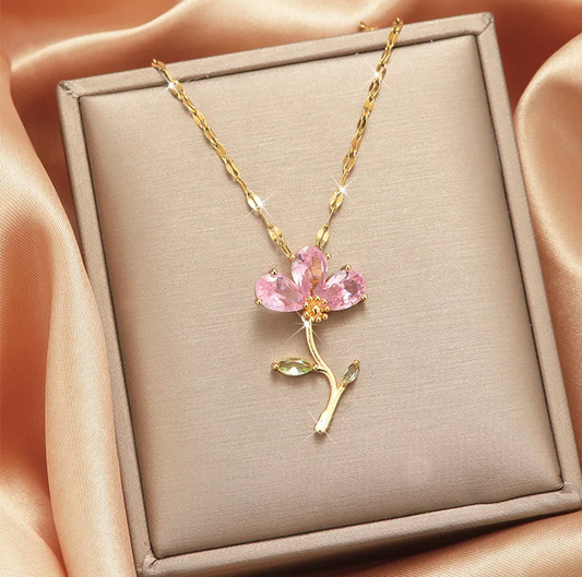 Flower Pendant -Chain Necklace