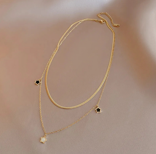 Double Chain -Star Pendant -Necklace
