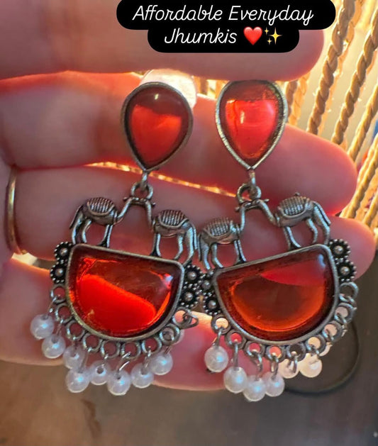 Oxidised  Camel Earring